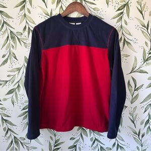 L.L. Bean Boys Crew Neck Colorblock Fleece. XL. Red and Navy.